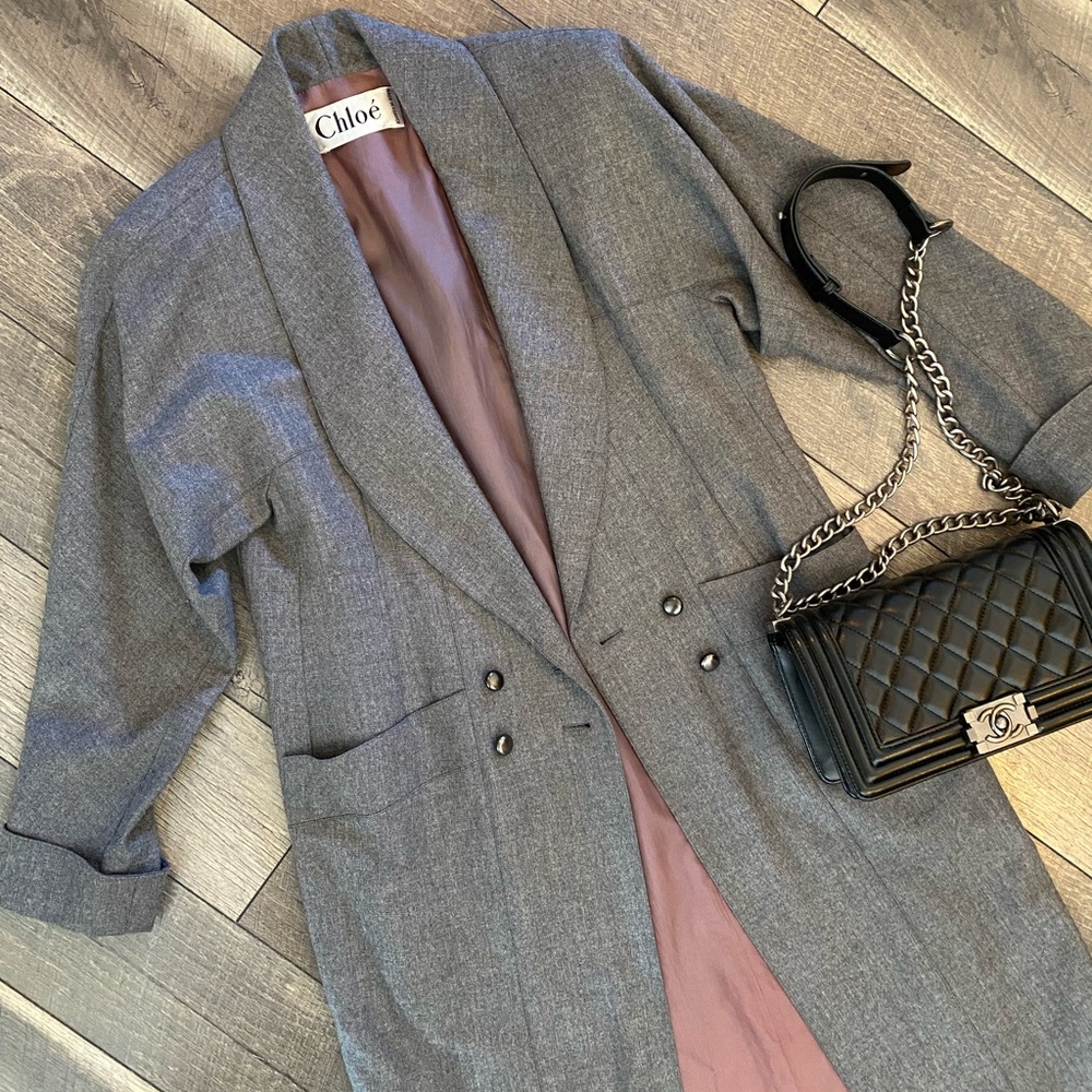 Chloé grey wool trench coat